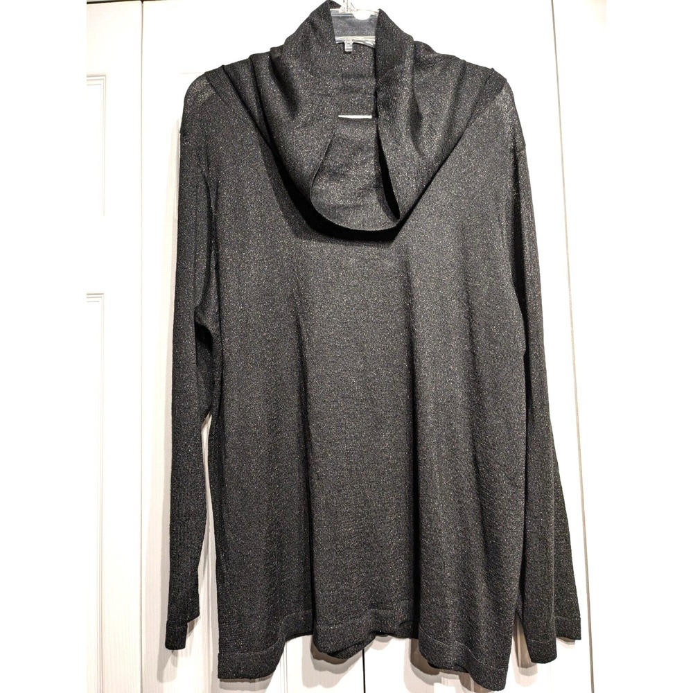 Coldwater Creek Womens Sz: 3X (24) Metallic Knit Cowl Neck Top Lightweight Sheer